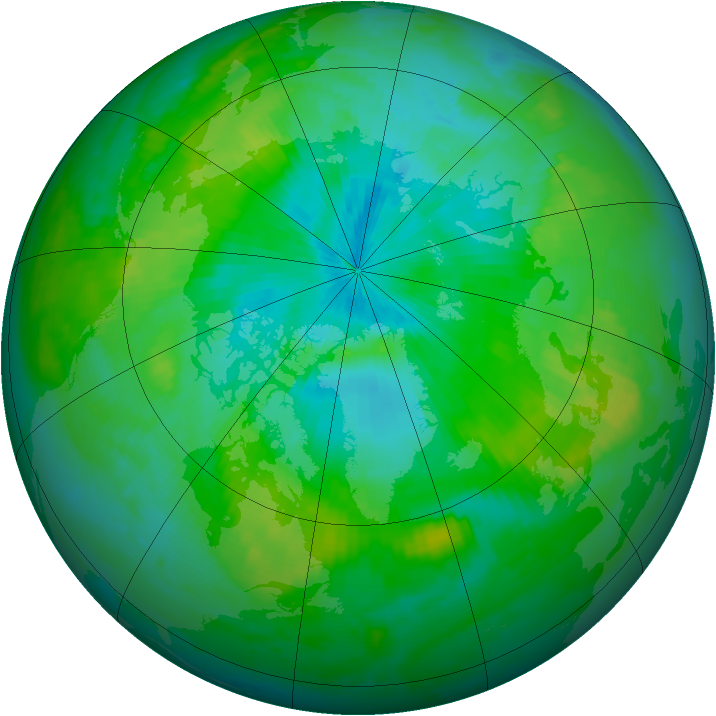 Arctic ozone map for 22 August 1998